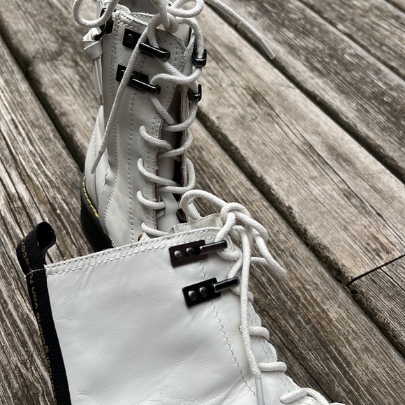 Diane von Furstenberg White Leather Combat Boots size 7 - Picture 9 of 9